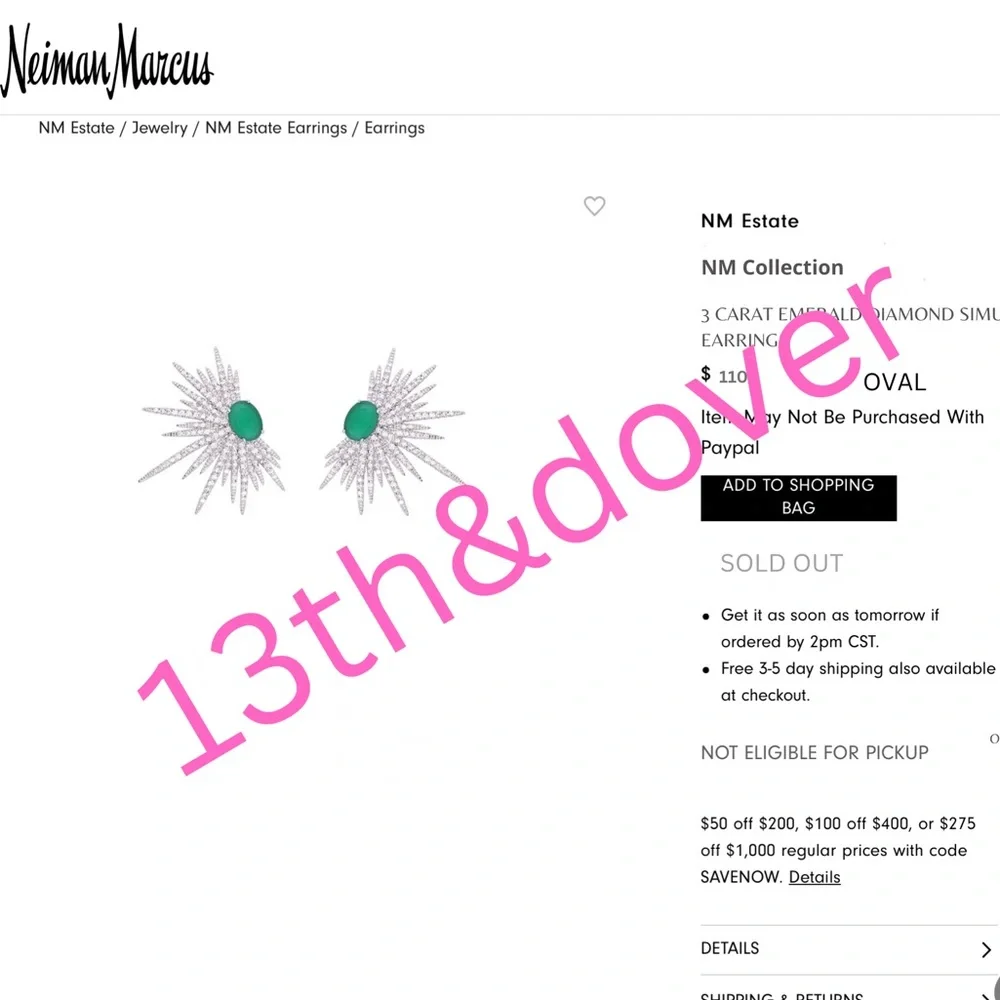 18k 3ct Starburst Earrings - Picture 13 of 13